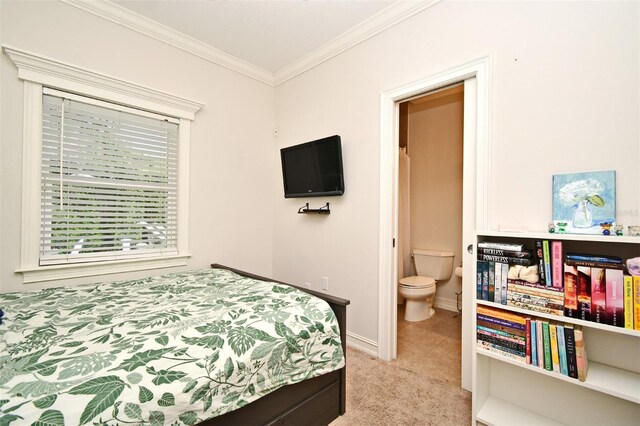 1653 Cheyenne Trl, Maitland, FL 32751 - bedroom featuring light carpet, crown molding, and ensuite bath