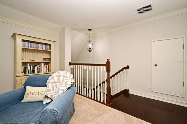 1653 Cheyenne Trl, Maitland, FL 32751 - sitting room with an upstairs landing, crown molding, and wood finished floors