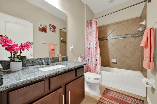 2319 Dammar St, Orlando, FL 32824 - bathroom featuring vanity, tile patterned flooring, and shower / bathtub combination with curtain