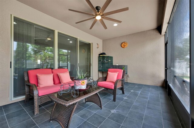 2319 Dammar St, Orlando, FL 32824 - sunroom / solarium featuring ceiling fan