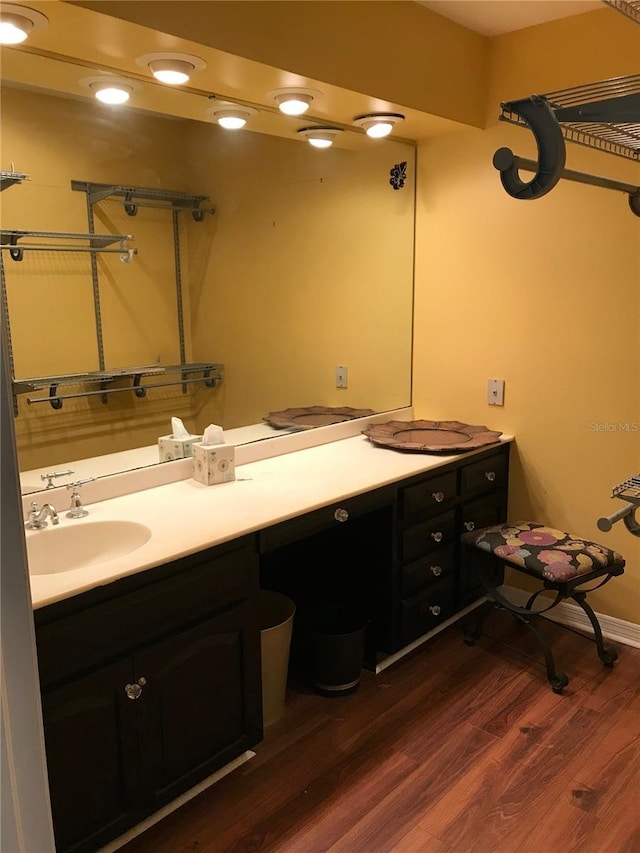 1910 NW 13th Pl, Ocala, FL 34475 - bathroom with wood finished floors and vanity