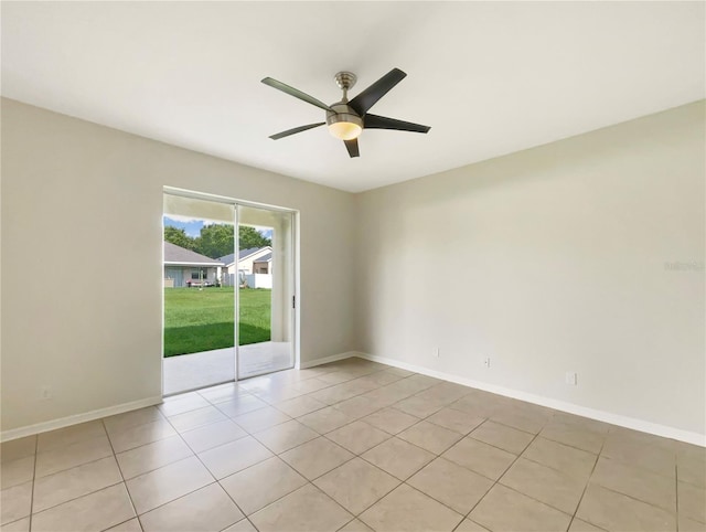 10429 Avelar Ridge Dr, Riverview, FL 33578 - empty room featuring light tile patterned flooring and ceiling fan