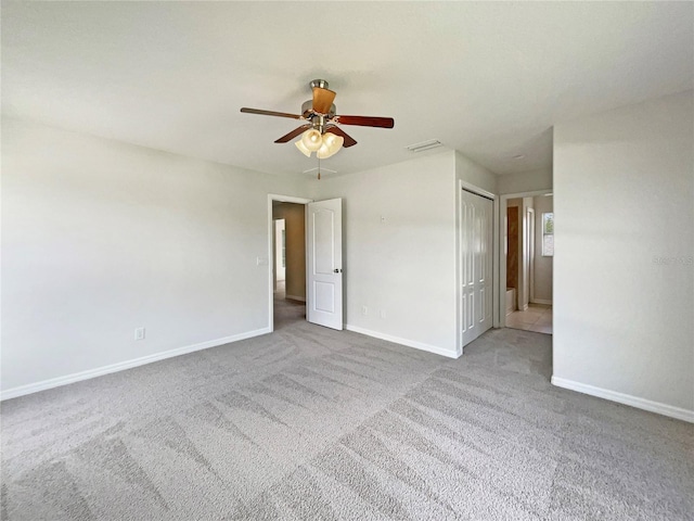 10429 Avelar Ridge Dr, Riverview, FL 33578 - unfurnished bedroom featuring carpet, a ceiling fan, and a closet