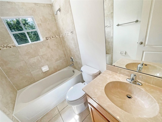 10429 Avelar Ridge Dr, Riverview, FL 33578 - full bath featuring vanity, tile patterned flooring, and shower / bathtub combination