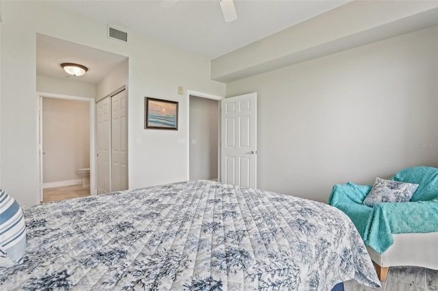 4650 Links Village Dr Unit B103, Ponce Inlet, FL 32127 - bedroom featuring a ceiling fan and a closet