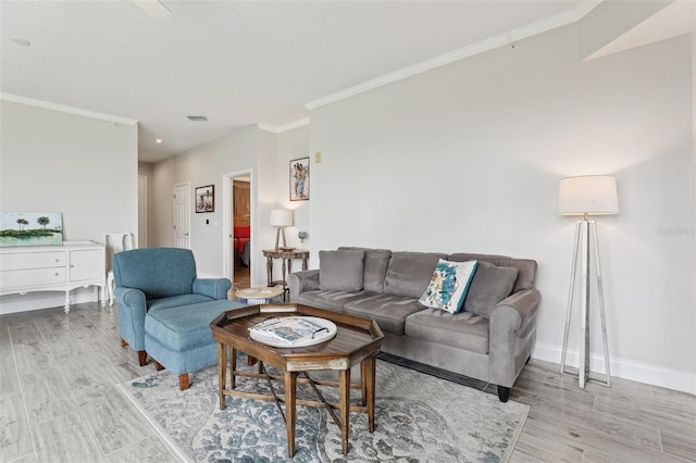 4650 Links Village Dr Unit B103, Ponce Inlet, FL 32127 - living room with wood finished floors and crown molding