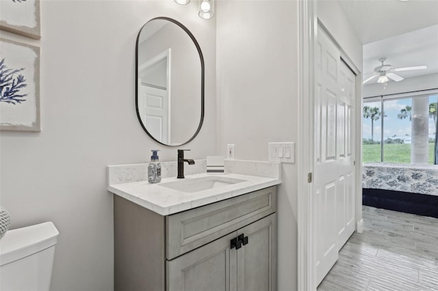 4650 Links Village Dr Unit B103, Ponce Inlet, FL 32127 - ensuite bathroom featuring a ceiling fan and vanity
