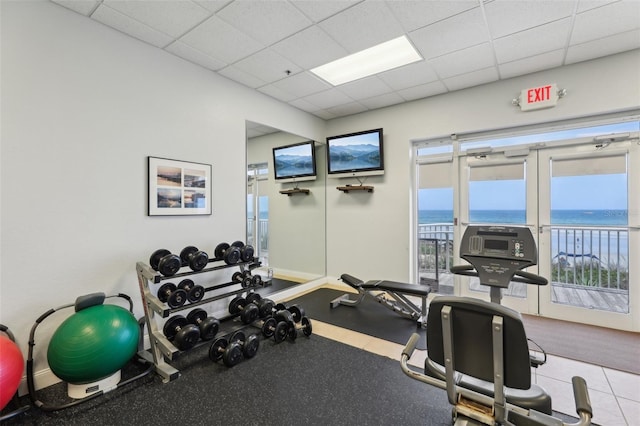 4650 Links Village Dr Unit B103, Ponce Inlet, FL 32127 - gym featuring a drop ceiling