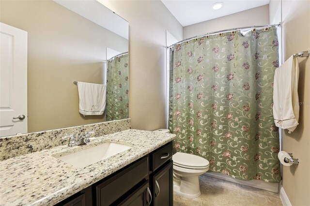 9207 Busaco Park Way, Winter Garden, FL 34787 - bathroom featuring vanity, tile patterned floors, and curtained shower