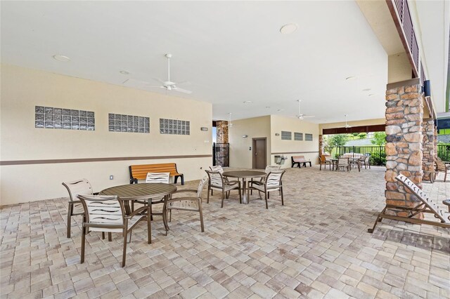 7603 Taormina Way, Clermont, FL 34714 - view of patio / terrace with outdoor dining area and a ceiling fan