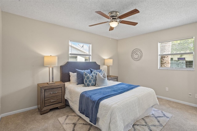 110 Rabun Ct, Sanford, FL 32773 - bedroom with light colored carpet, a textured ceiling, and ceiling fan