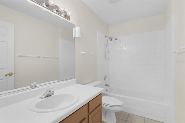 2404 SW 20th Ter, Ocala, FL 34471 - full bath featuring vanity, tile patterned flooring, and washtub / shower combination