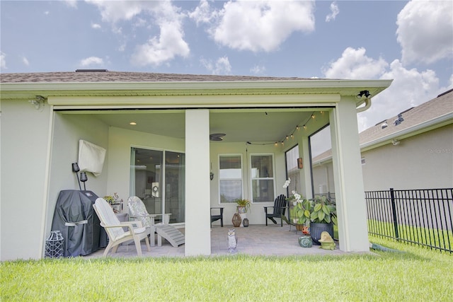 1774 Pasture Loop, Oviedo, FL 32765 - rear view of house featuring a patio, ceiling fan, and stucco siding
