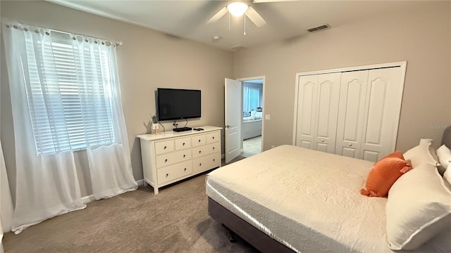 8940 Sugar Palm Rd, Kissimmee, FL 34747 - bedroom featuring carpet flooring, a closet, and ceiling fan