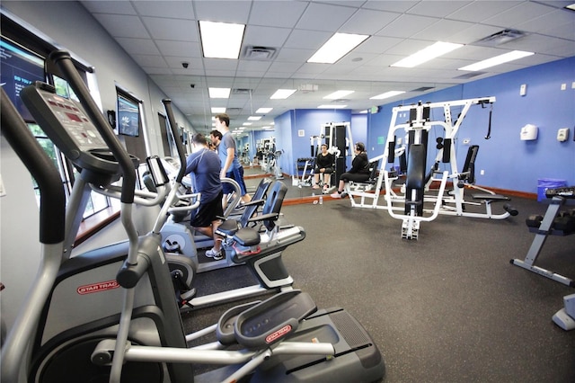 8940 Sugar Palm Rd, Kissimmee, FL 34747 - exercise room with a drop ceiling