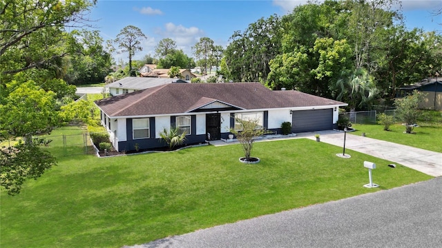 543 Silver Crse, Ocala, FL 34472 - ranch-style house with concrete driveway, a garage, stucco siding, and a shingled roof