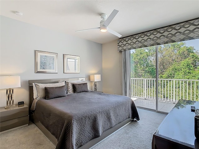 1521 Tranquil Ave, Clermont, FL 34714 - bedroom featuring access to outside, carpet flooring, and a ceiling fan