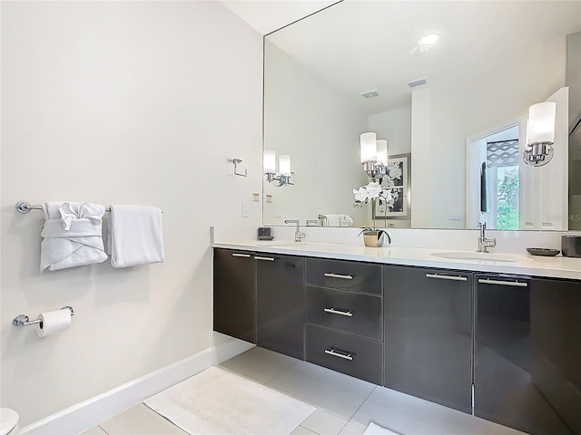1521 Tranquil Ave, Clermont, FL 34714 - full bathroom with double vanity and tile patterned floors