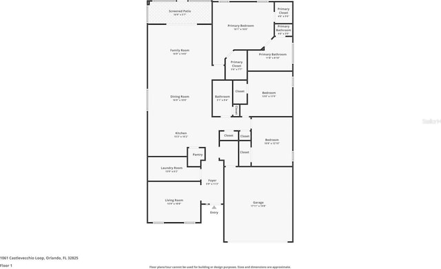 1061 Castlevecchio Loop, Orlando, FL 32825 - view of floor plan / room layout