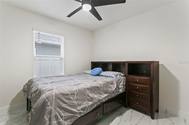 5808 Arboretum St, Saint Cloud, FL 34771 - bedroom with marble look tiles and ceiling fan