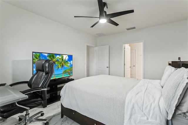 5808 Arboretum St, Saint Cloud, FL 34771 - bedroom featuring an office area, marble finish floors, and ceiling fan