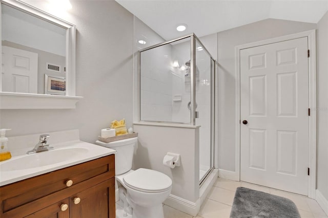 3316 Regal Crest Dr, Longwood, FL 32779 - full bathroom with vanity, a shower stall, and tile patterned flooring
