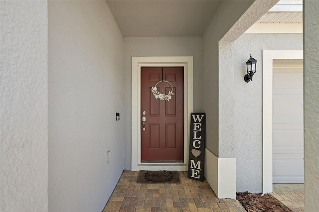 1292 Cavender Creek Rd, Minneola, FL 34715 - doorway to property featuring stucco siding