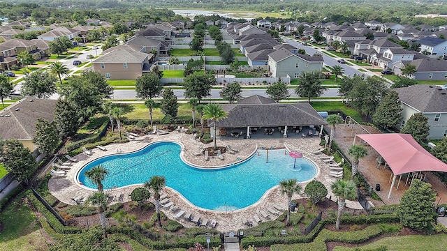 1292 Cavender Creek Rd, Minneola, FL 34715 - aerial view of residential area with a pool