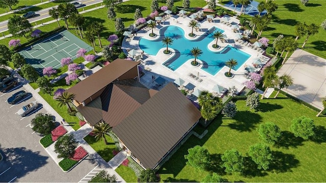 2086 Lasso Loop, Eagle Lake, FL 33839 - drone / aerial view of a pool