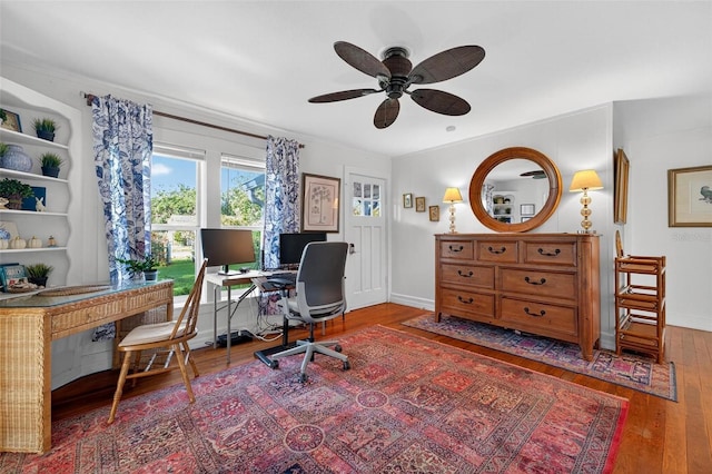 815 E 11th Ave, Mount Dora, FL 32757 - home office with wood finished floors and ceiling fan