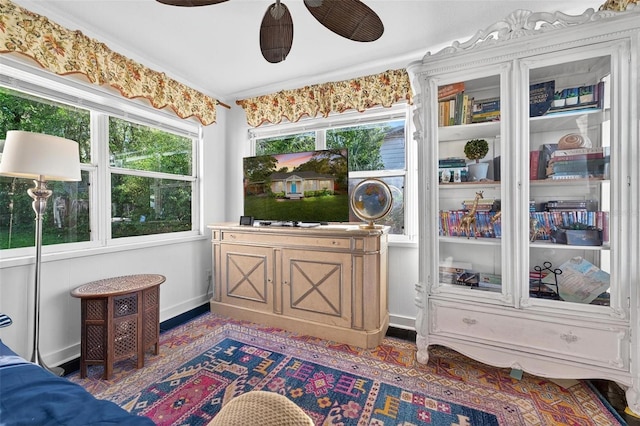 815 E 11th Ave, Mount Dora, FL 32757 - sitting room featuring ceiling fan and baseboards