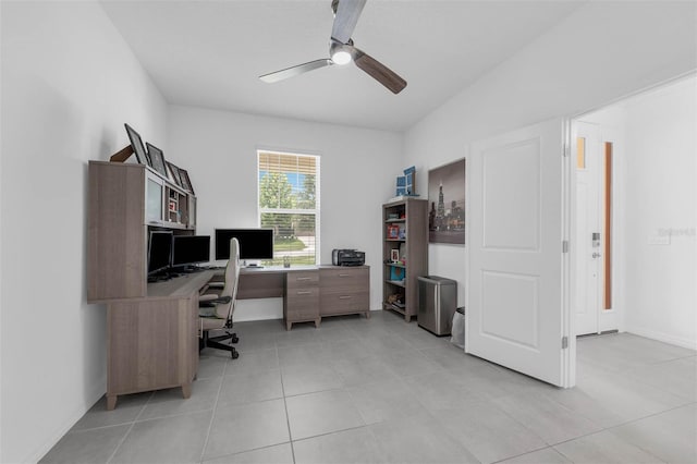 1593 Osprey View Dr, Apopka, FL 32703 - office with ceiling fan and light tile patterned floors