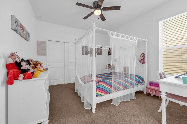 1593 Osprey View Dr, Apopka, FL 32703 - carpeted bedroom with ceiling fan and a closet