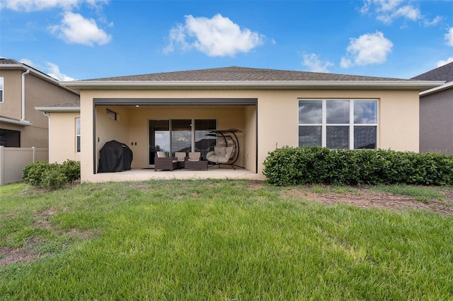 1593 Osprey View Dr, Apopka, FL 32703 - back of house with an outdoor hangout area, a patio area, and stucco siding