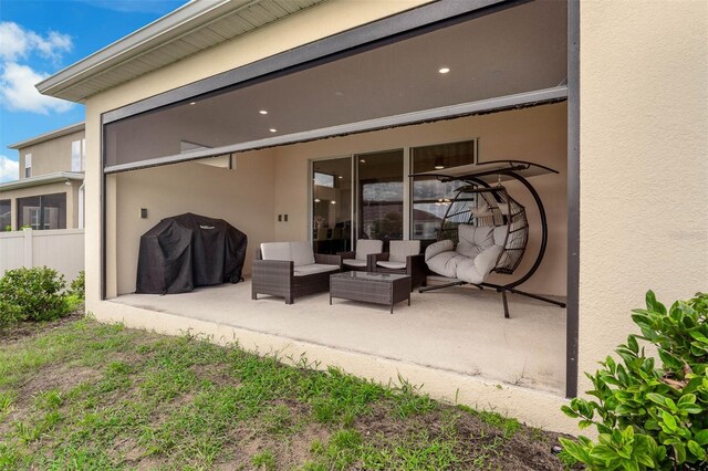 1593 Osprey View Dr, Apopka, FL 32703 - view of patio with outdoor lounge area and area for grilling