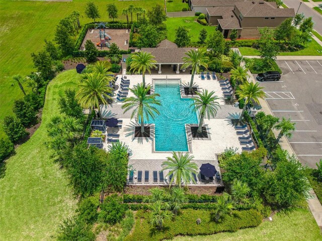 1593 Osprey View Dr, Apopka, FL 32703 - view from above of property with a pool