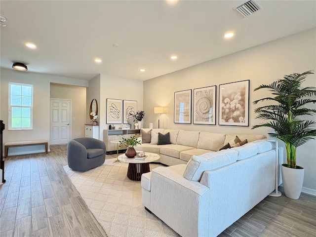 4171 Via Sienna Cir, Sarasota, FL 34243 - living area featuring light wood-style floors and recessed lighting