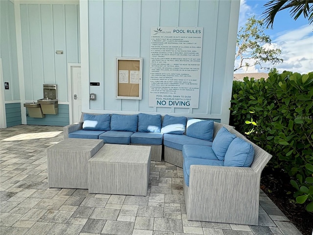 4171 Via Sienna Cir, Sarasota, FL 34243 - view of patio with outdoor lounge area