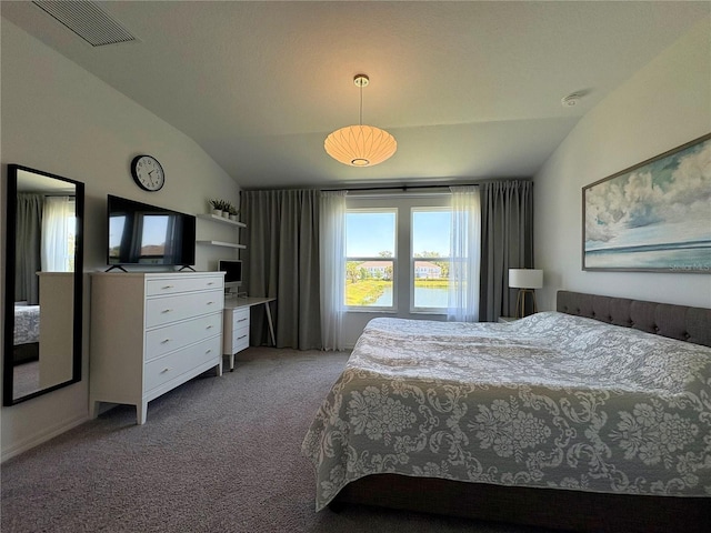 4171 Via Sienna Cir, Sarasota, FL 34243 - bedroom featuring lofted ceiling and carpet floors