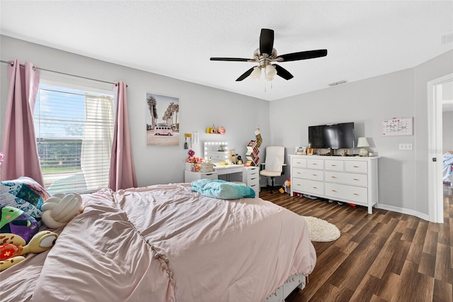 1224 Blackwater Pond Dr, Orlando, FL 32828 - bedroom featuring dark wood-style floors and ceiling fan