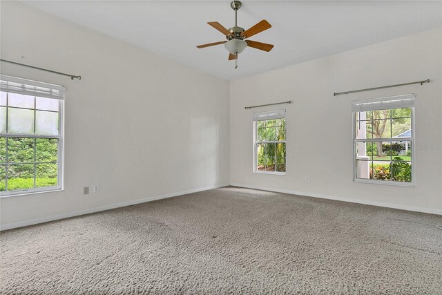 19554 Spring Oak Dr, Eustis, FL 32736 - unfurnished room with healthy amount of natural light, a ceiling fan, and carpet flooring