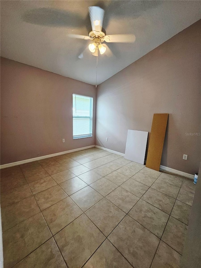 2817 Moultrie Creek Dr, Kissimmee, FL 34743 - empty room with tile patterned flooring, ceiling fan, and a textured ceiling