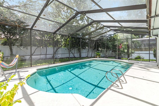 205 Stevenage Dr, Longwood, FL 32779 - view of swimming pool featuring a fenced backyard, a patio, and glass enclosure