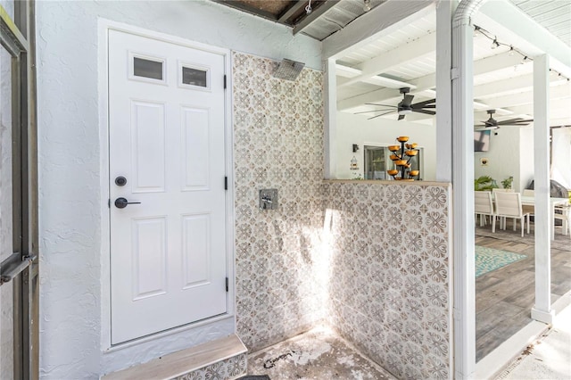 205 Stevenage Dr, Longwood, FL 32779 - doorway to property featuring a ceiling fan