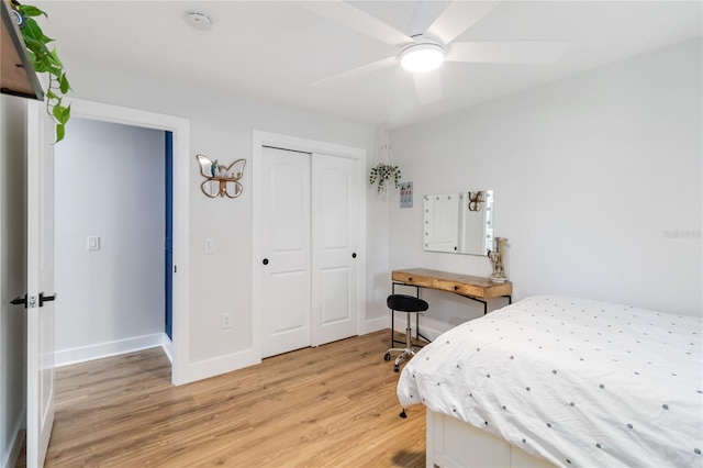 205 Stevenage Dr, Longwood, FL 32779 - bedroom featuring light wood-style floors, a closet, and ceiling fan