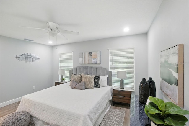841 Wesson Ct, Casselberry, FL 32707 - bedroom with wood finished floors, ceiling fan, and recessed lighting