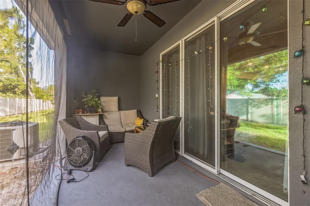 819 Lucent Sands Ct, Brandon, FL 33511 - sunroom with a ceiling fan, healthy amount of natural light, and an outdoor living space