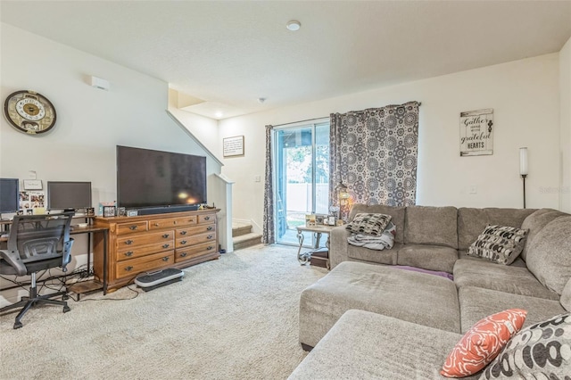 819 Lucent Sands Ct, Brandon, FL 33511 - carpeted living room featuring an office area and stairs