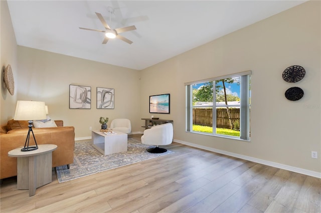2024 Flaming Arrow Ct, Fern Park, FL 32730 - sitting room featuring a ceiling fan and light wood-style floors
