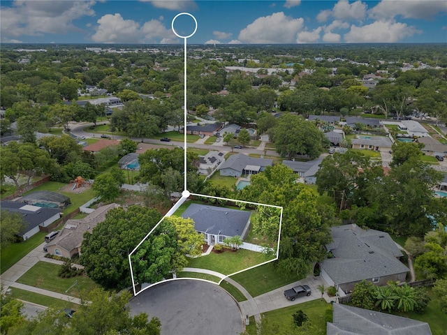 2024 Flaming Arrow Ct, Fern Park, FL 32730 - aerial view of residential area featuring property parcel outlined